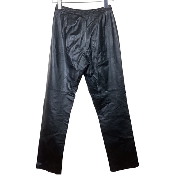 DANIER STRAIGHT BLACK LEATHER MOTO PANTS - Picture 2 of 8